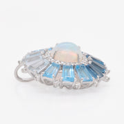 Blue Topaz Opal Pendant