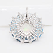Blue Topaz Opal Pendant