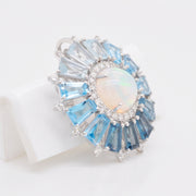 Blue Topaz Opal Pendant