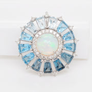 Blue Topaz Opal Pendant