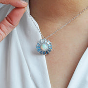 Blue Topaz Opal Pendant
