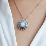 Blue Topaz Opal Pendant
