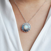 Blue Topaz Opal Pendant