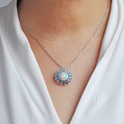 Blue Topaz Opal Pendant
