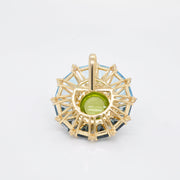 Circle Peridot & Blue Topaz Ferris Wheel Pendant