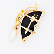 Butterfly Pearl Pendant Brooch