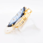 Butterfly Pearl Pendant Brooch
