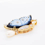 Butterfly Pearl Pendant Brooch