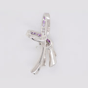 Pink Sapphire Bow Diamond Pendant