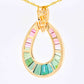 18K Gold Bi-Color Tourmaline Diamond Raindrop Pendant