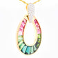 18K Gold Bi-Color Tourmaline Diamond Raindrop Pendant