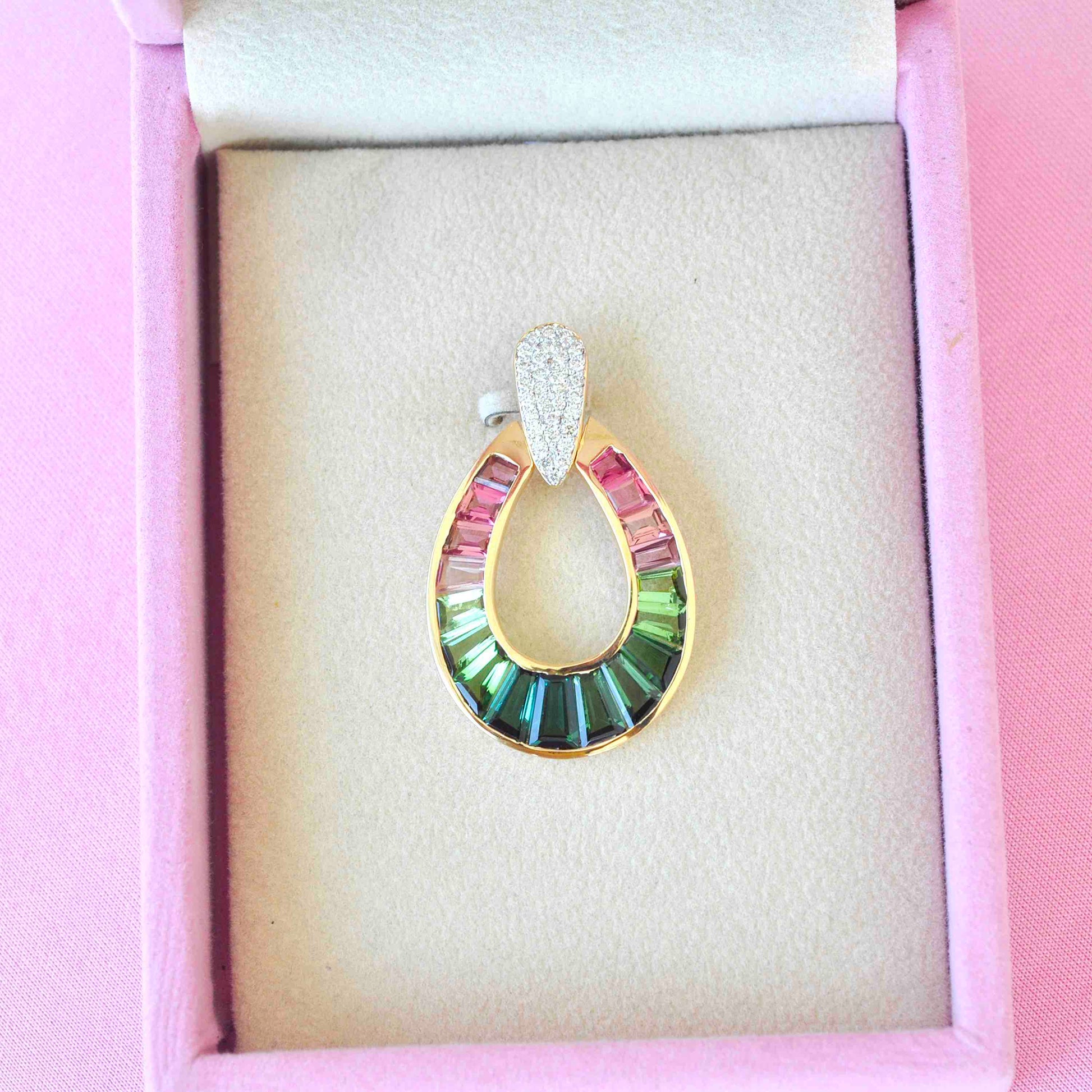 tourmaline slice pendant