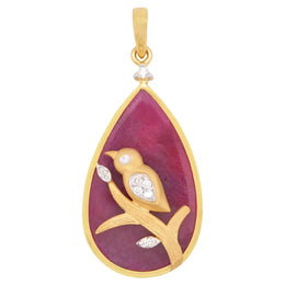 Reversible African Ruby Bird Pendant