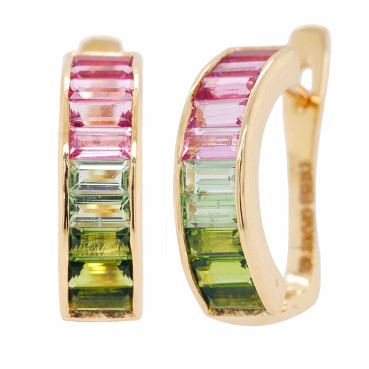 bi color tourmaline earrings