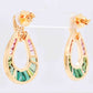 18K Gold Bi-Color Tourmaline Diamond Raindrop Earrings
