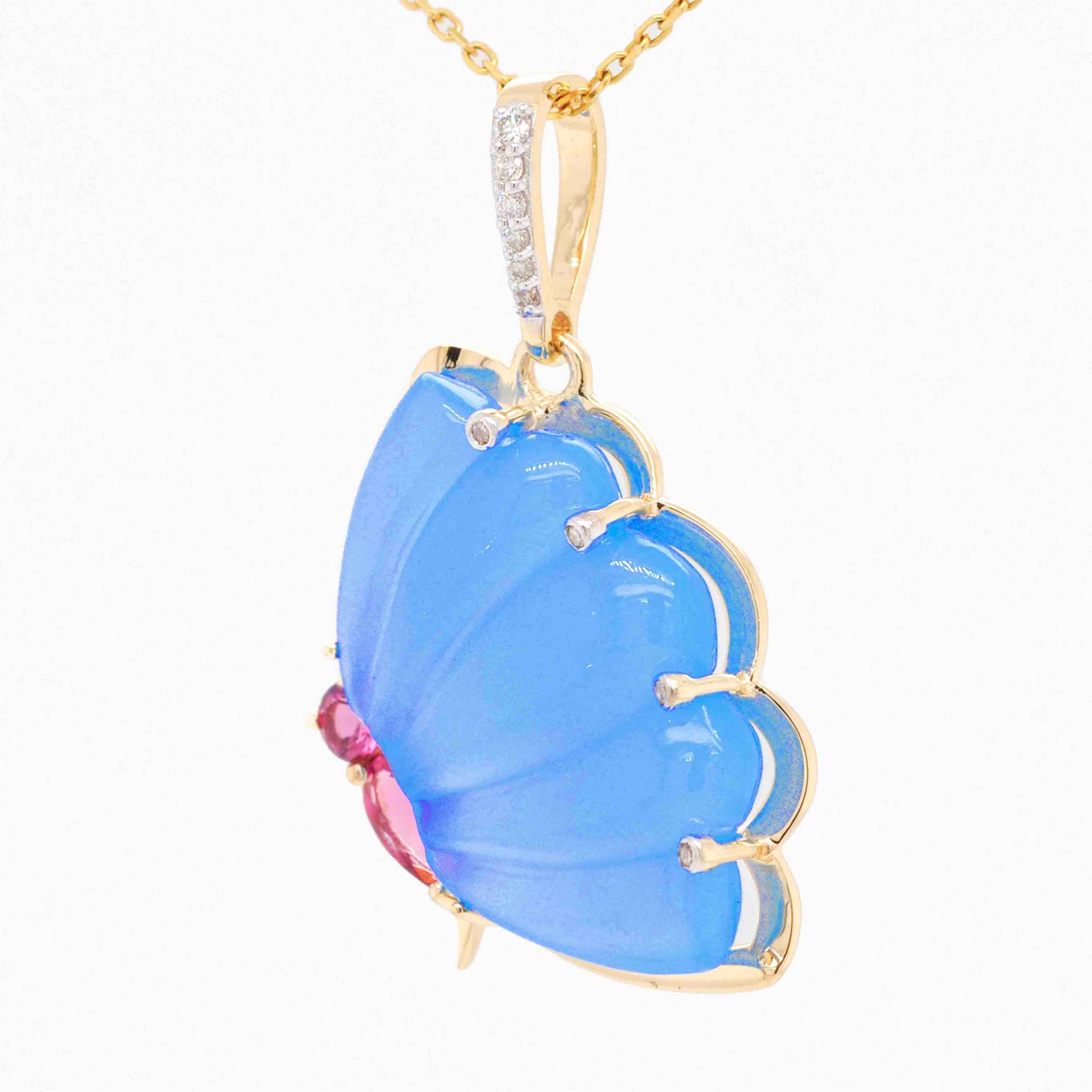 blue chalcedony pendant  