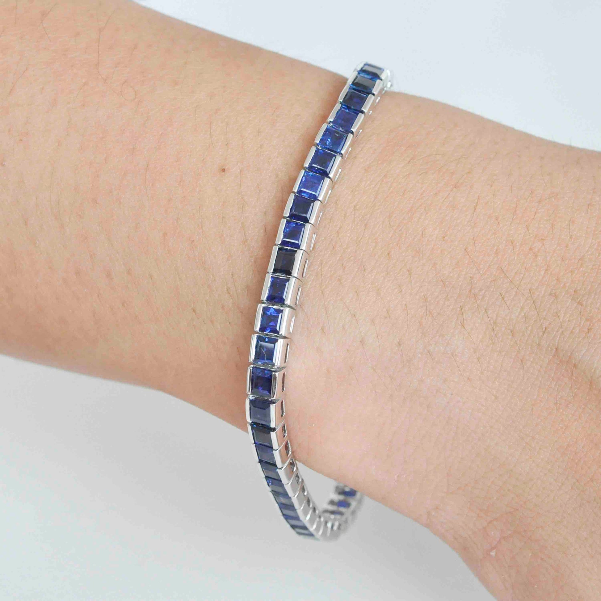 genuine blue sapphire gemstone bracelet