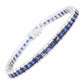 Gradient Tennis Line Bracelet with Blue Sapphires and Diamonds