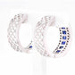 18K White Gold Blue Sapphire Diamond Earrings