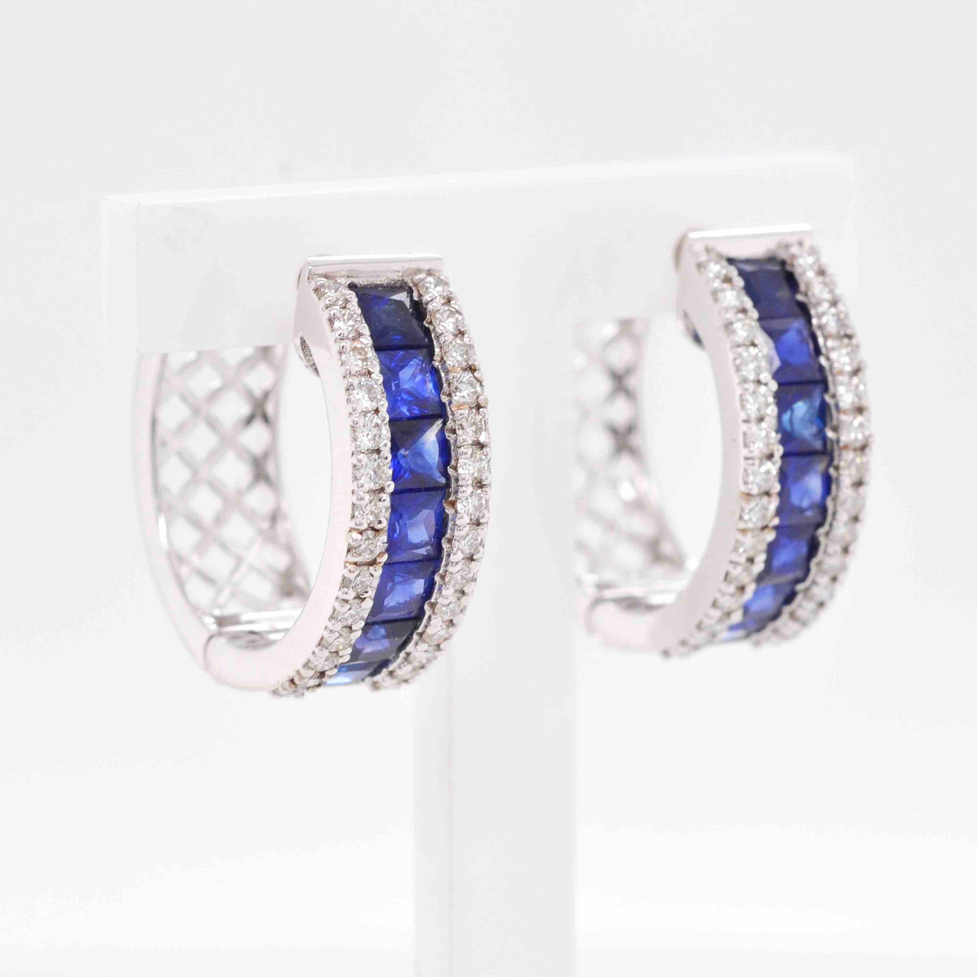 blue sapphire and diamond earrings