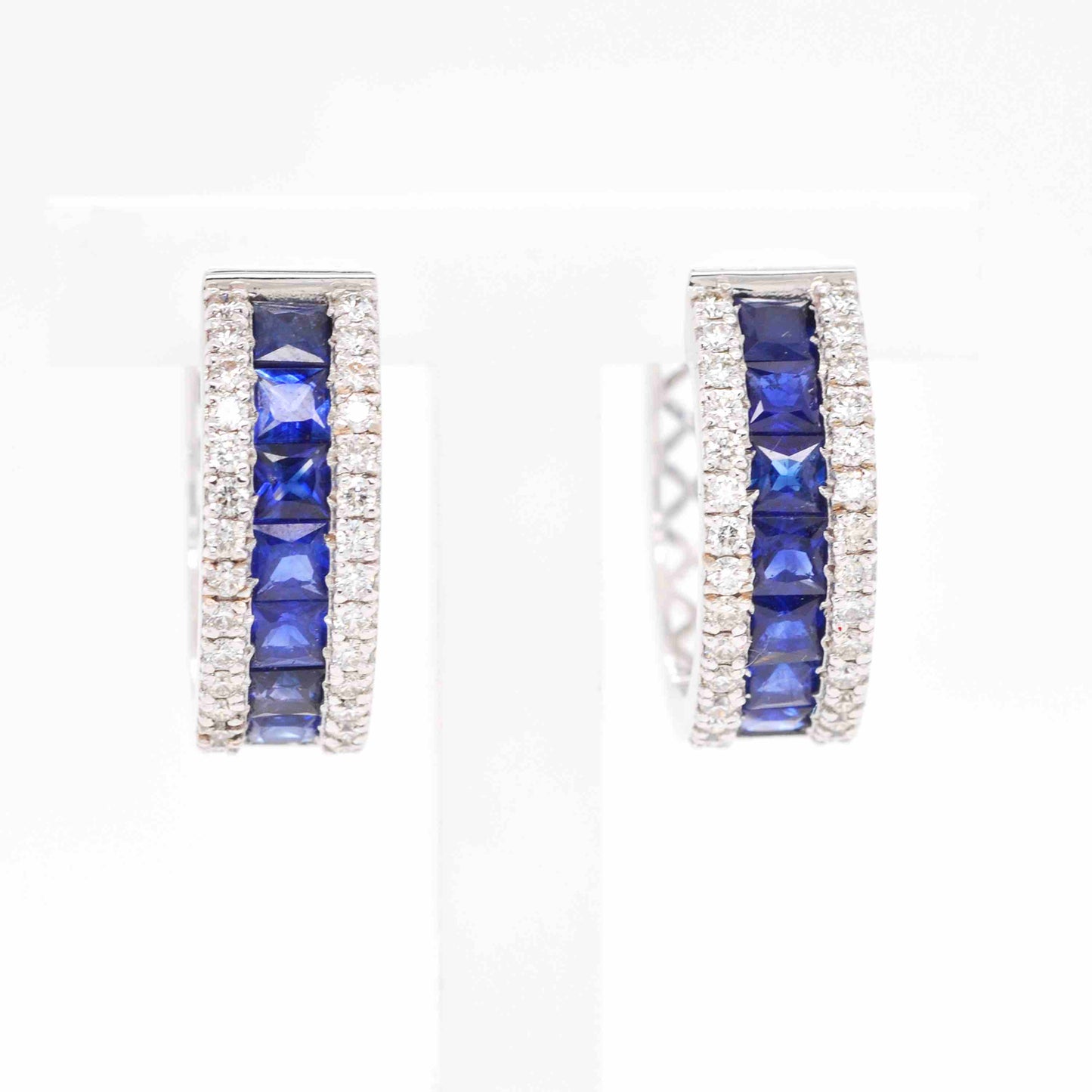 blue sapphire earrings white gold