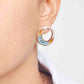 Blue Topaz & Citrine Diamond Earrings
