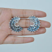 Orbit Blue Topaz Diamond Earrings