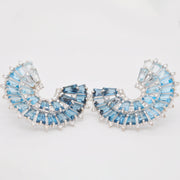 Orbit Blue Topaz Diamond Earrings
