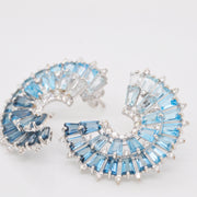 Orbit Blue Topaz Diamond Earrings