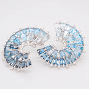 Orbit Blue Topaz Diamond Earrings