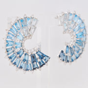 Orbit Blue Topaz Diamond Earrings