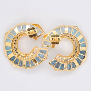 Lotus Blue Topaz & Diamond Earrings