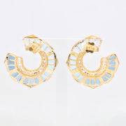 Lotus Blue Topaz & Diamond Earrings