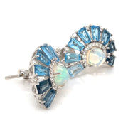 Blue Topaz Opal Earrings