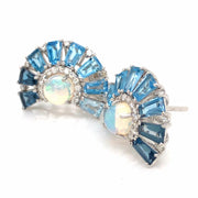 Blue Topaz Opal Earrings