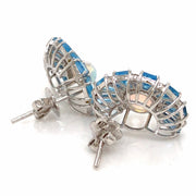 Blue Topaz Opal Earrings