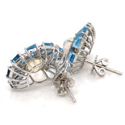 Blue Topaz Opal Earrings