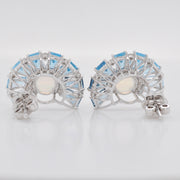 Blue Topaz Opal Earrings
