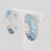 Blue Topaz Opal Earrings