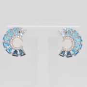 Blue Topaz Opal Earrings