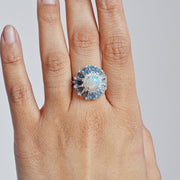 Blue Topaz Opal Ring