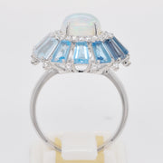 Blue Topaz Opal Ring