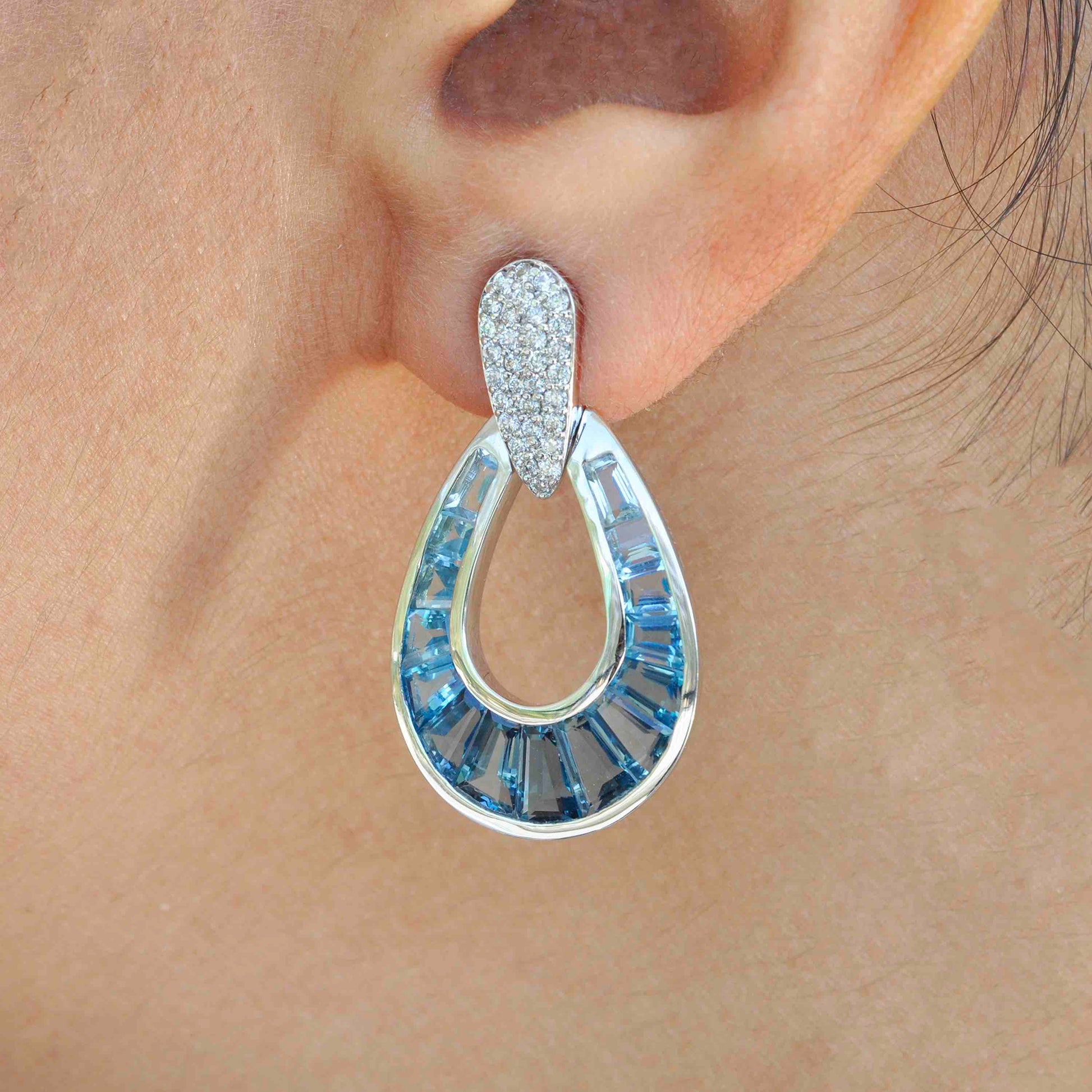 blue topaz dangle earrings