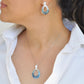 18K White Gold Blue Topaz Diamond Raindrop Set - Vaibhav Dhadda Jewelry