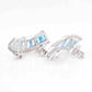 18K Gold Blue Topaz Sword Crawler Diamond Stud Earrings - Vaibhav Dhadda Jewelry