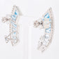 18K Gold Blue Topaz Sword Crawler Diamond Stud Earrings - Vaibhav Dhadda Jewelry