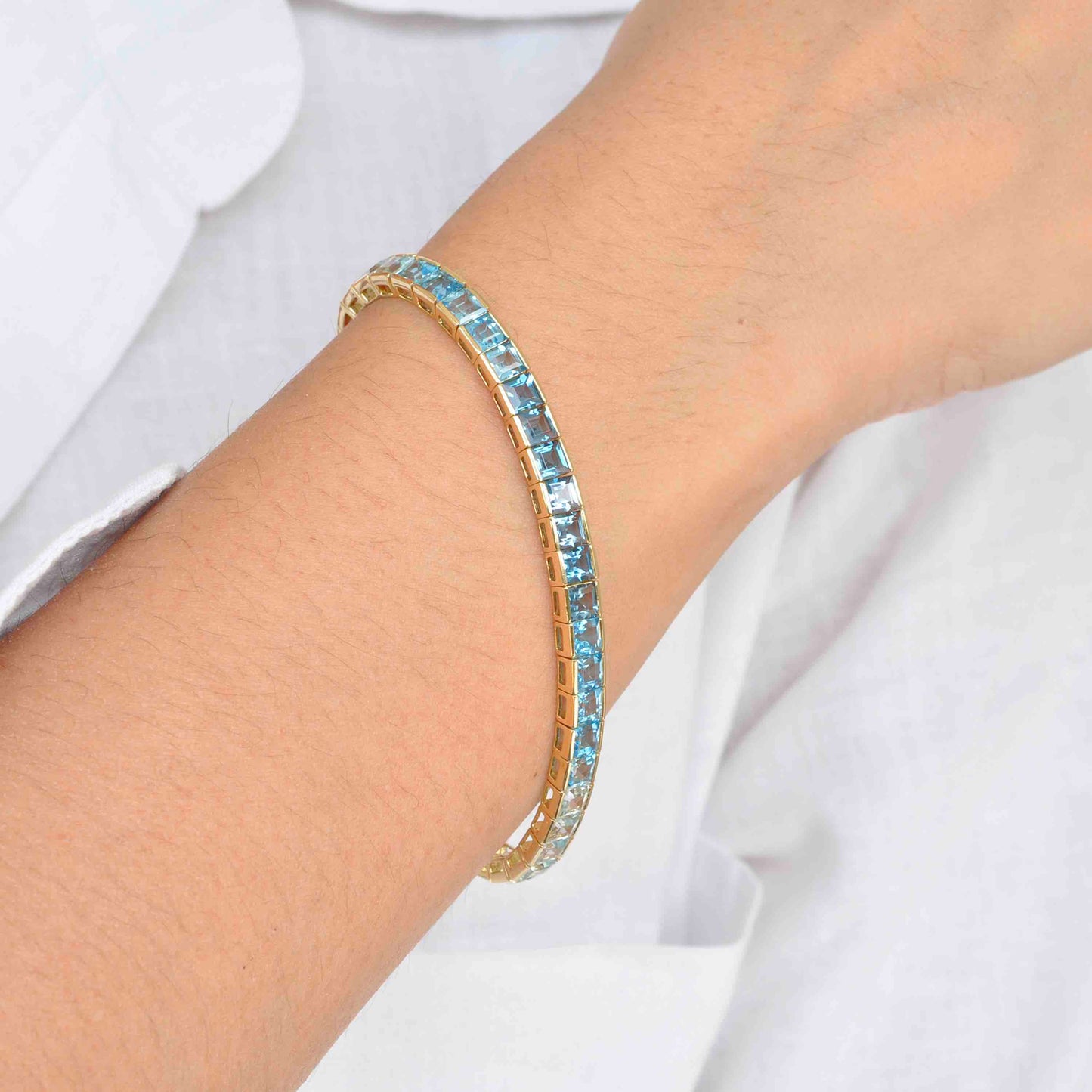 blue gemstone tennis bracelet