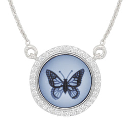 Cameo Butterfly Diamond Pendant