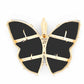 18K Gold Natural Agate Butterfly Pendant Necklace