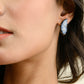 Boucles d'oreilles à tige en or 18 carats avec diamant papillon et agate naturelle
